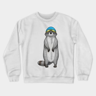 Racoon Swimming Swimming cap Crewneck Sweatshirt